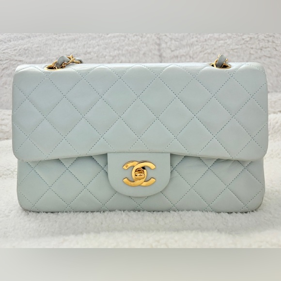 CHANEL Handbags - Chanel Classic Flap Lambskin Baby Blue 24K GHW